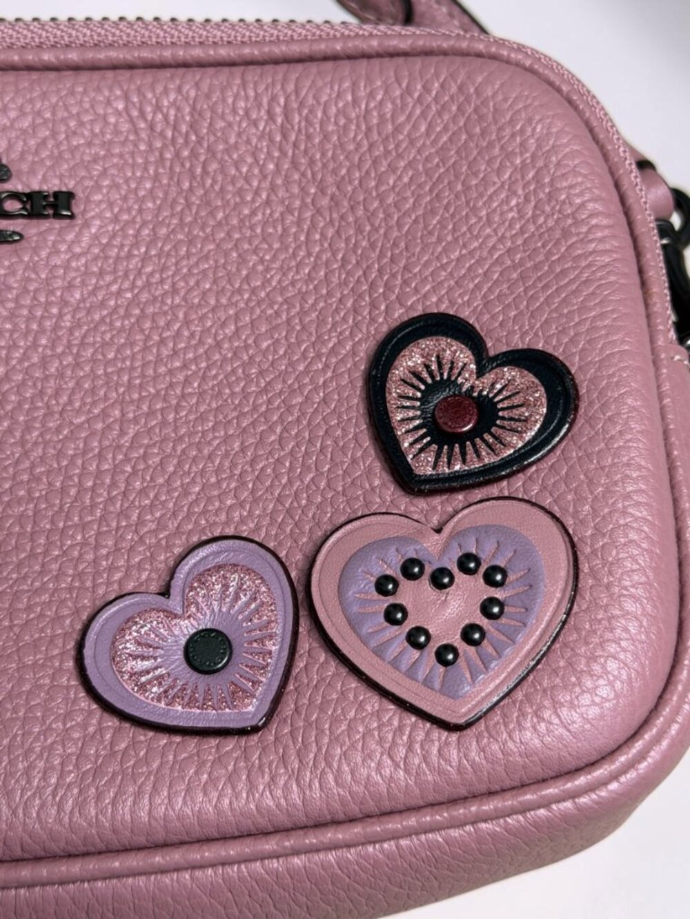 Coach Heart Appliqué Camera Bag / Double Zip Crossbody (Style #29673) - Picture 4 of 16